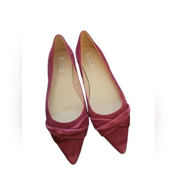 Cole Haan wine burgandy suede point toe flats sz 6 SH317 - Picture 5 of 5
